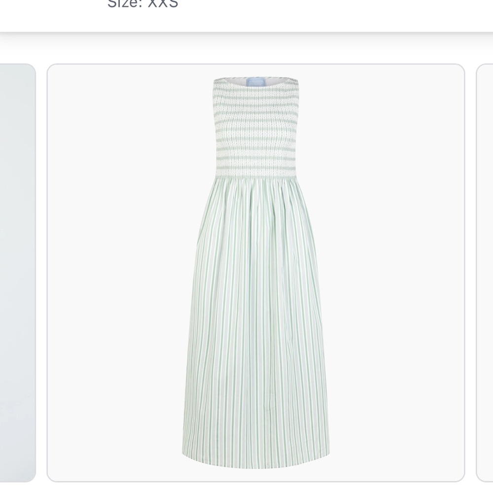 Hill House Cosima Nap Dress - Apple Green Stripe XXS